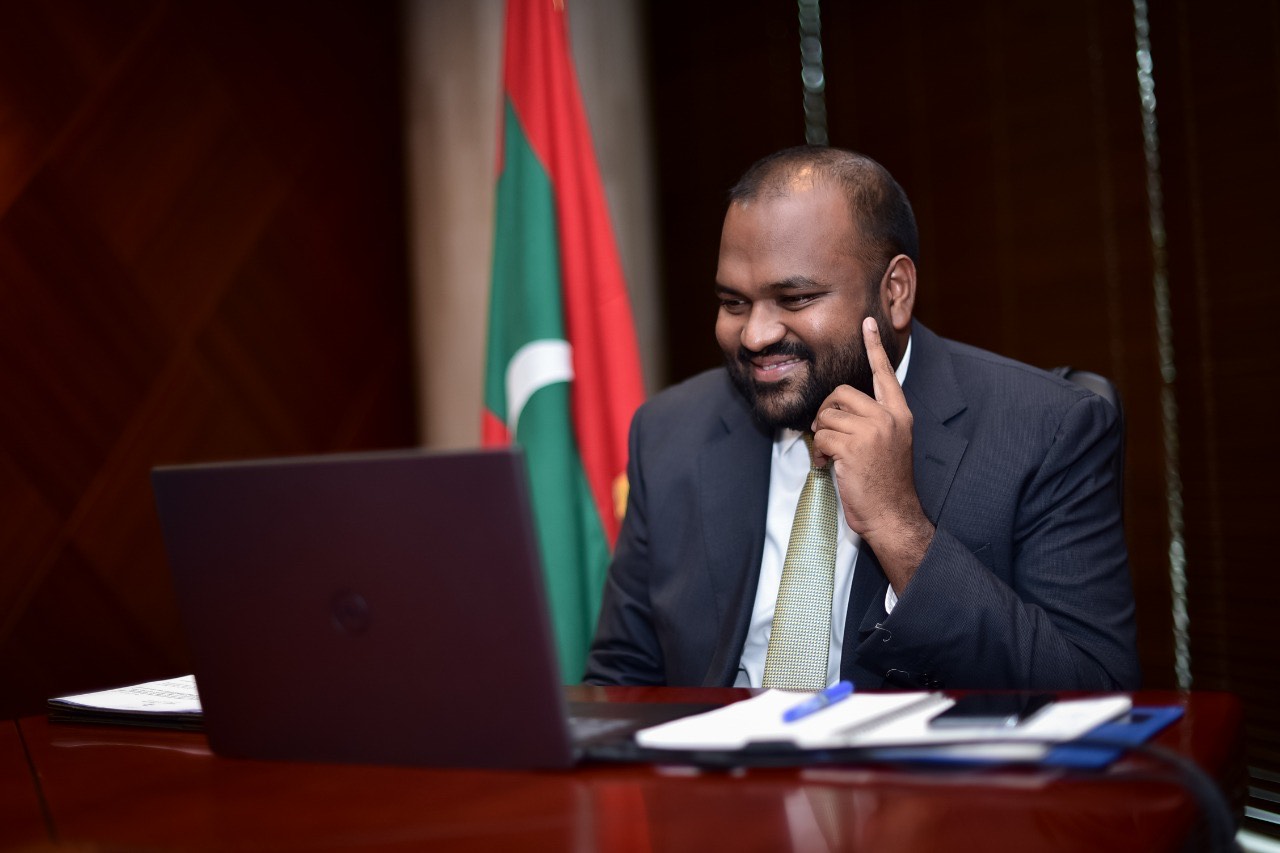 Minister of tourism of Maldives Ali Waheed in a Virtual Seminer with Commenwealth