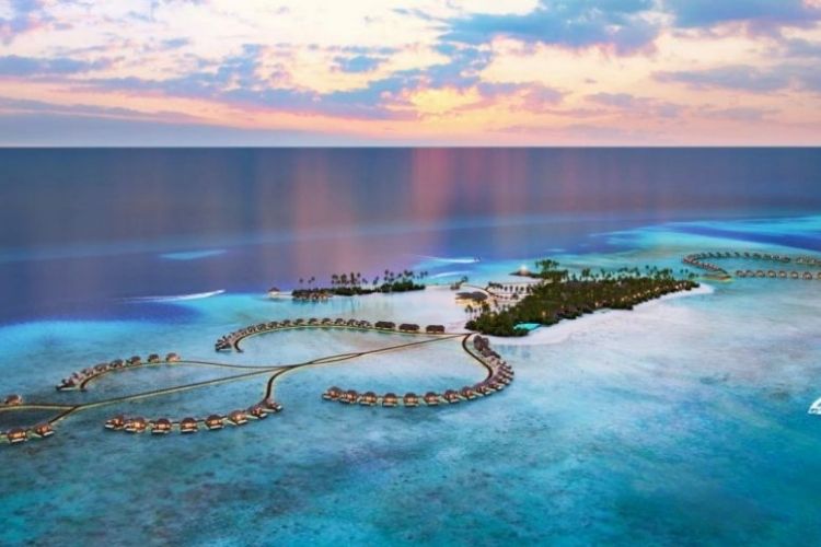 Aerial View of Maldives resort radisson Blue Maldives