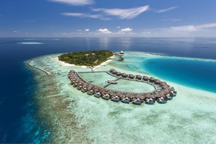 aerial view of Baros Maldives