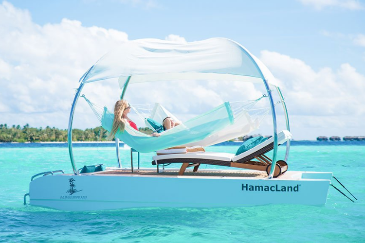 Hamacland floating platform at lily beach resort & spa