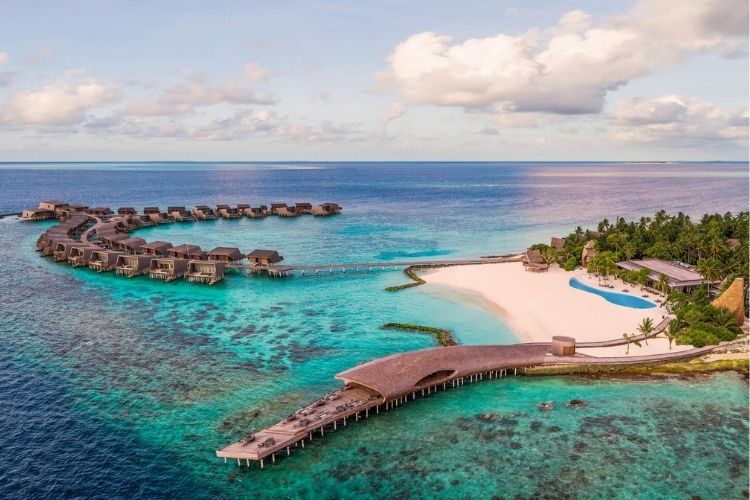 aerial view of St. Regis Maldives Vommuli Resort