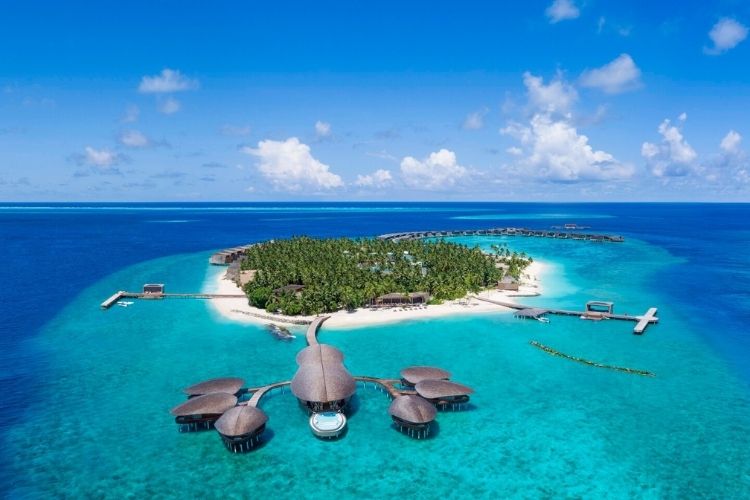 Aerial view of The St. Regis Maldives Vommuli Resort