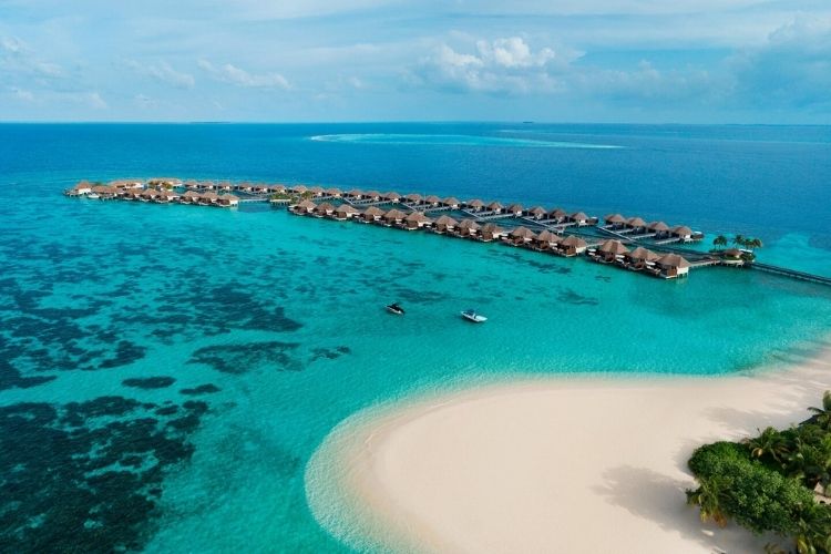 aerial view of maldives resort w maldives