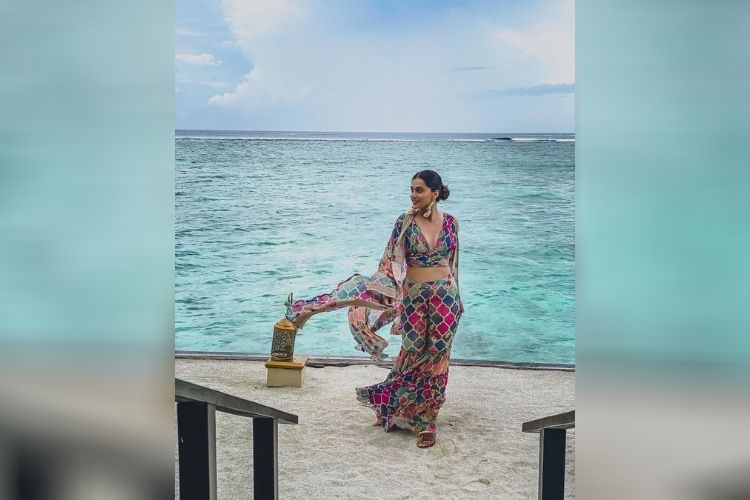 bollywood celeb taapsee pannu in the Maldives
