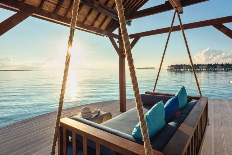 view from villa at maldives resort
