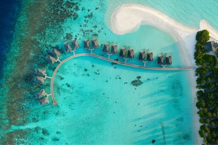 Aerial view of villas at Amari Havodda Maldives