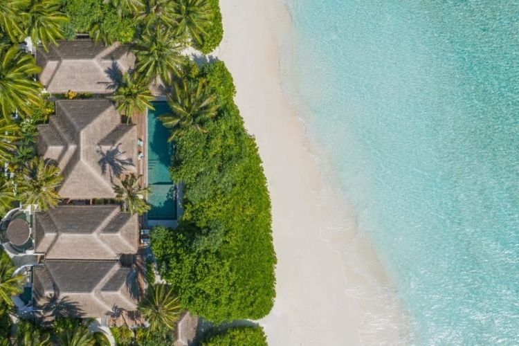 maldives resort aerial