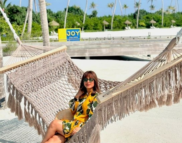 Hina Khan at Joy Island Maldives Resort