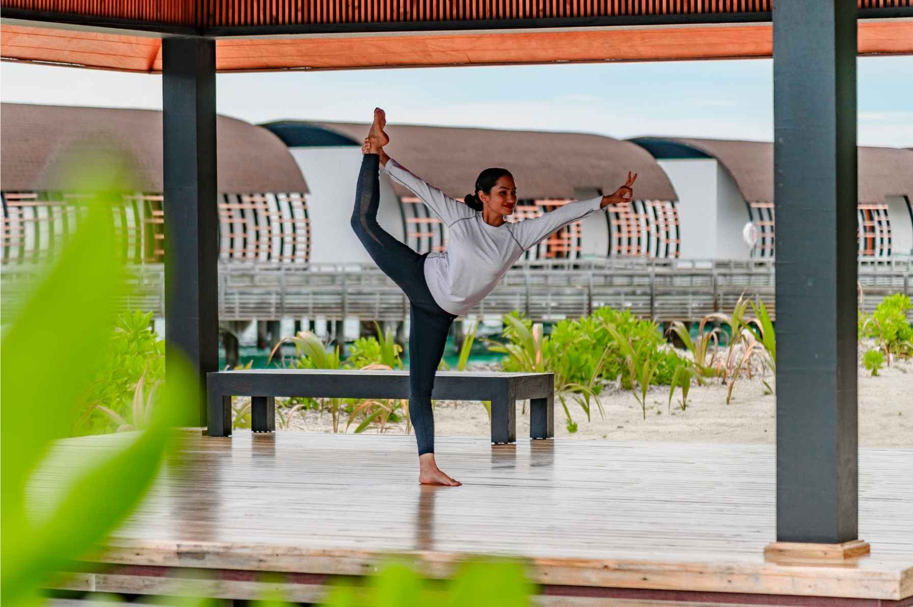 The Westin Maldives Miriandhoo Resort: Dr. Shagnika Pradhan doing yoga