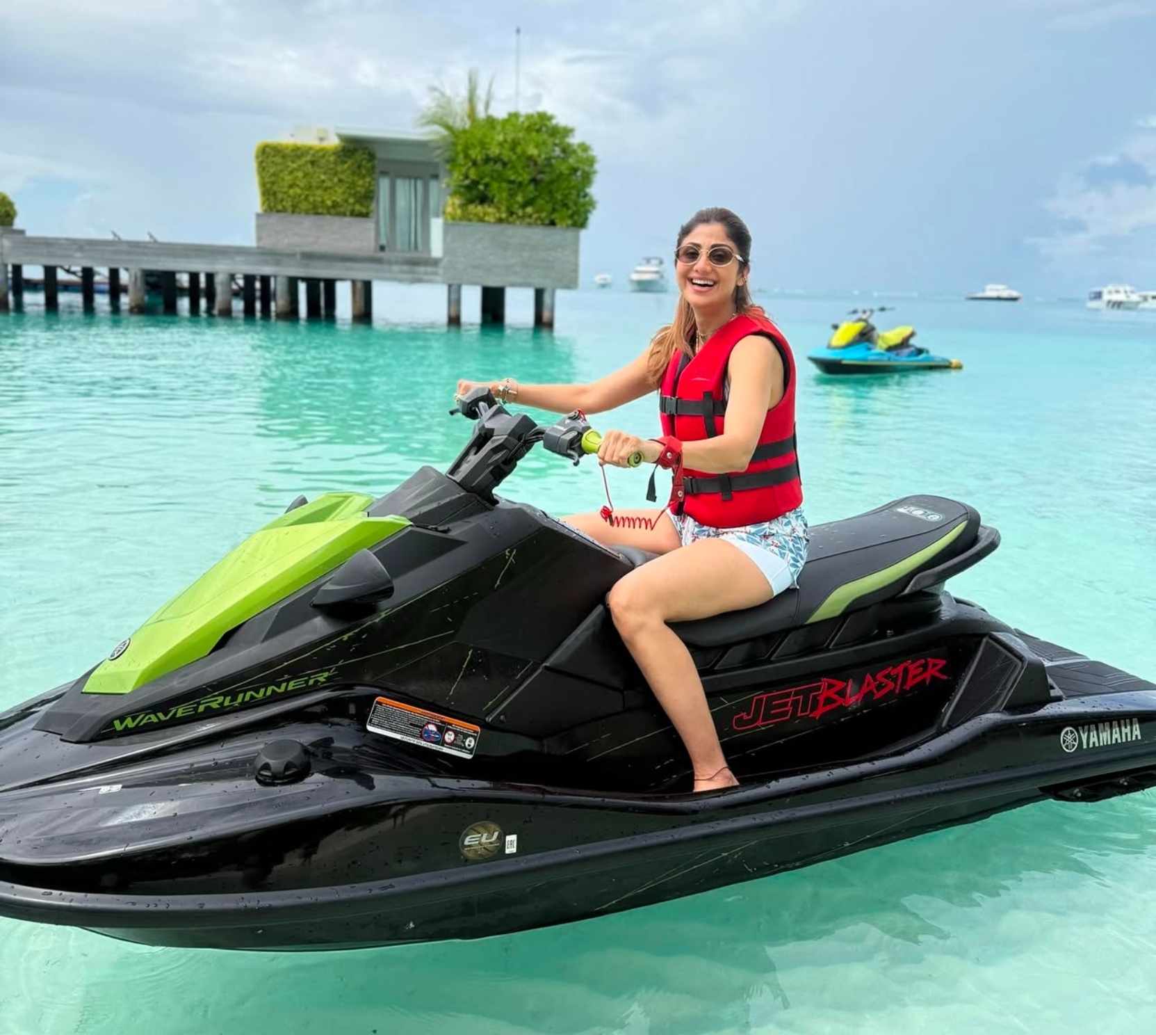 Shilpa Shetty on a Maldives Holiday at Jumeirah Maldives Olhahali